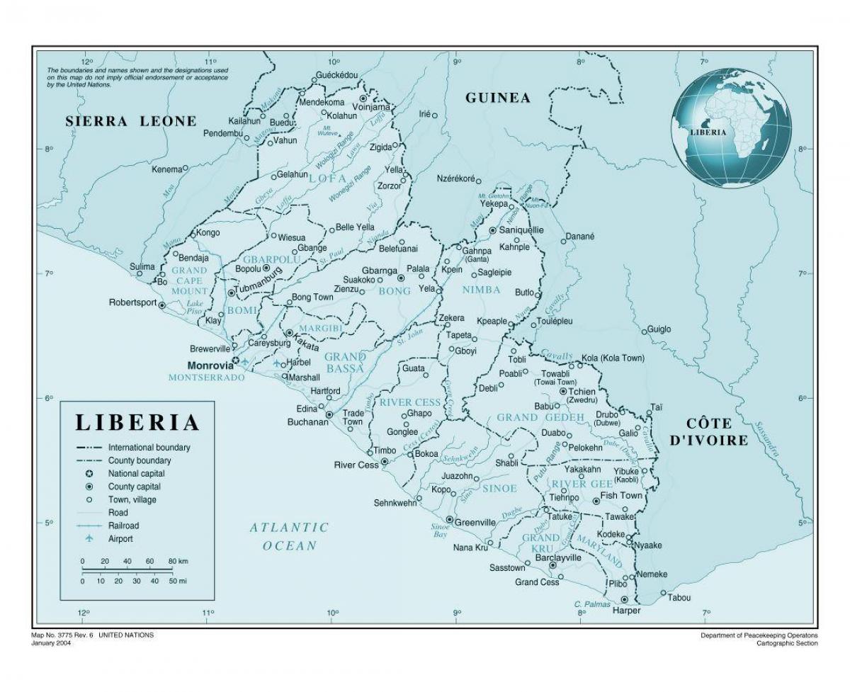 harta Liberia aeroport