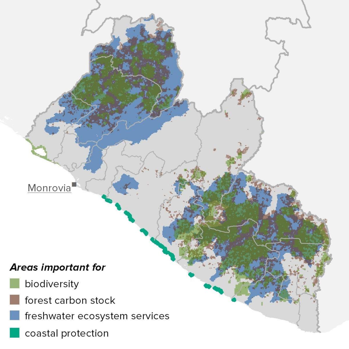 harta Liberia resurselor naturale