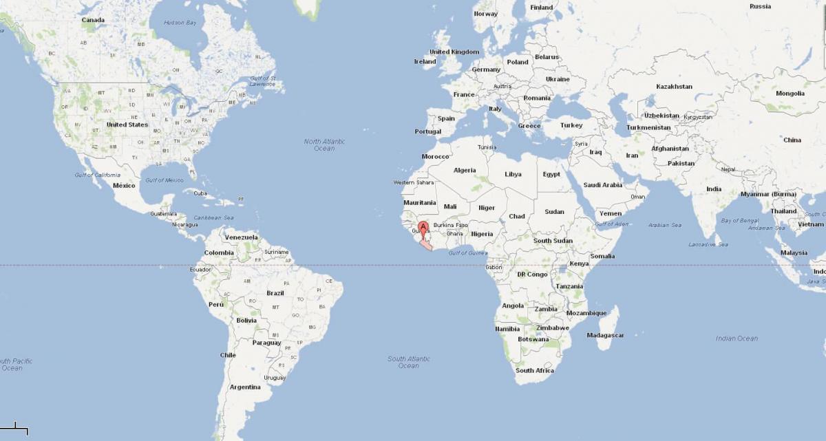 Liberia localizare pe harta lumii