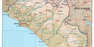 Harta de harta geografică a Liberia