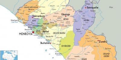 Harta politică a Liberia